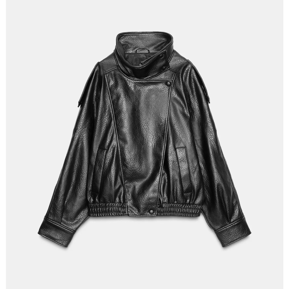 Zara faux black Leather Jacket